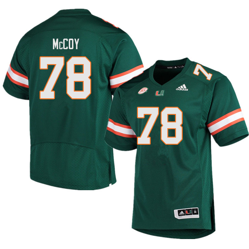 Men #78 Matthew McCoy Miami Hurricanes College Football Jerseys Sale-Green